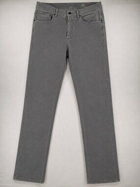 Faherty Jeans Mens 32 Gray Slim Straight Stretch Denim Stretch Terry 5 Pocket
